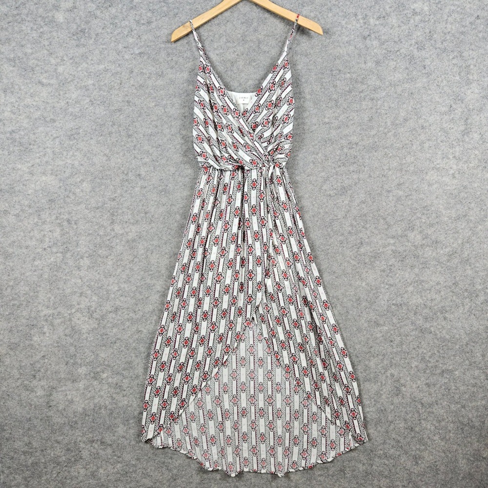 Everly Women's‎ White Red Black Floral Wrap Maxi Dress Spaghetti Strap Size S